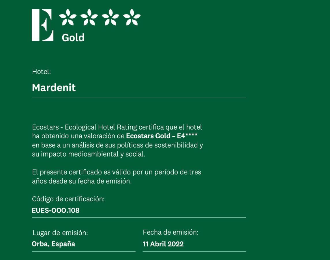 Mardenit Hotel Boutique (Adults Only) Orba Esterno foto
